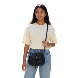 Betsy Johnson Moto Studded Shoulder Bag